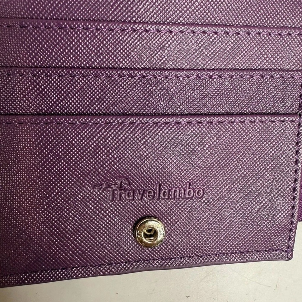 Purple Long Zip Wallet with Card Slots - Picture 6 of 7